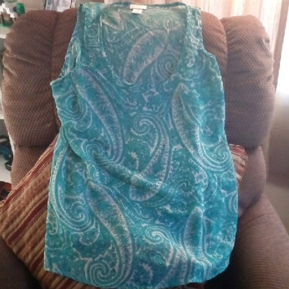 Motherhood Maternity Paisley Tank Top - Blue and White